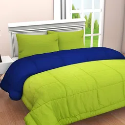 RF RELAXFEEL Green & Blue Microfiber Heavy Winter 233 GSM Double Bed Comforter image 4