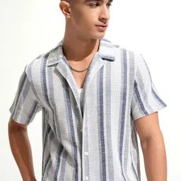 HIGHLANDER Men Off Relaxed Fit Drop Shoulder Cuban Collar Half Sleeve Shirt image 1