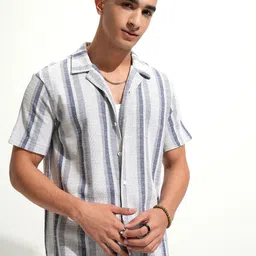 HIGHLANDER Men Off Relaxed Fit Drop Shoulder Cuban Collar Half Sleeve Shirt image 2