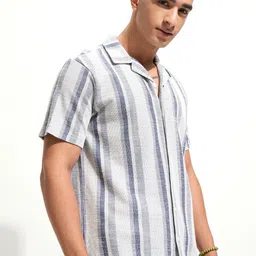 HIGHLANDER Men Off Relaxed Fit Drop Shoulder Cuban Collar Half Sleeve Shirt image 4