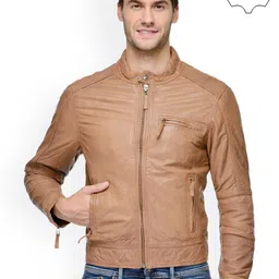 Teakwood Leathers Mandarin Collar Long Sleeves Biker Jacket-picture-11