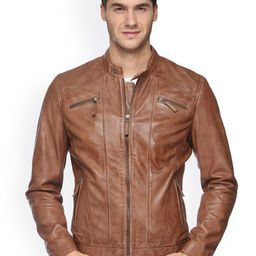Teakwood Leathers Band Collar Leather Jacket-picture-14