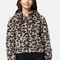 People Women Beige Brown Crop Bomber Jacket-picture-40