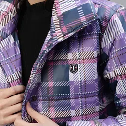 Iconic Geometric Printed Long Sleeves Mock Collar Puffer Jacket image 2