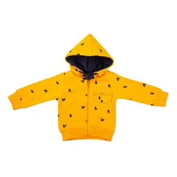 MeeMee Boys Yellow Printed Bomber Jacket image 2