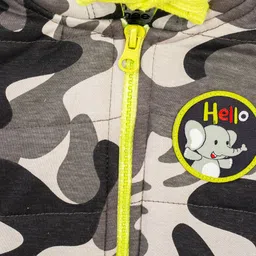 MeeMee Boys Grey Camouflage Printed Bomber Jacket image 2