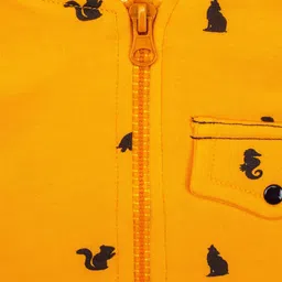 MeeMee Boys Yellow Printed Bomber Jacket image 4