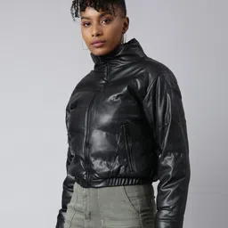 SHOWOFF Mock Collar Windcheater Puffer Jacket image 4