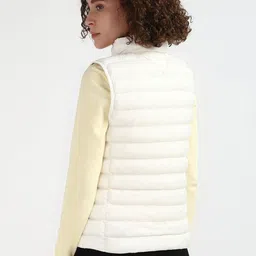 Tommy Hilfiger Women Faux Fur Trim Sleeveless Hooded Puffer Jacket image 5