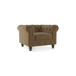 urban ladder create Winchester Luxe 1 Seater Fabric Sofa in Fawn Velvet Colour-picture-10
