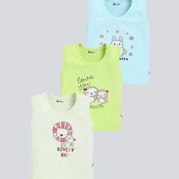 MooNKids Kids Pack Of 3 Printed Cotton Innerwear Vests- MK_Vest_322-picture-22