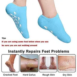 Eripeli Anti Crack Half-Length Silicone Foot Protector Moisturizing Silicone Socks Suitable for Men & Women Foot-Care, Heel Cracks and Heel Pain (Multicolor, Pack of 1) image 5