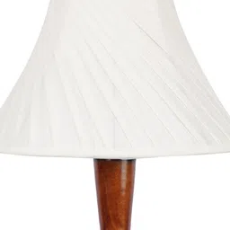 Devansh White & Brown Cotton & Wooden Floor Lamp image 4