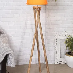 Homesake Orange & Beige Cross-Leg Contemporary Tripod Floor Lamp-image-31