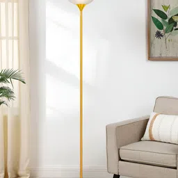 Homesake Gold-Tone & White Metal Cylinder Shaped Floor Lamp-picture-26