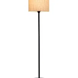 Homesake Brown & Black Metal Floor Lamp with Jute Shade image 5