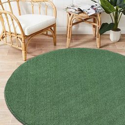 Saral Home Green Solid PP-Yarn Round Anti-Skid Multi-Use Floor Mat-picture-8