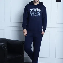 mack jonney VIMAL JONNEY Pack Of 2 Typography Printed Hooded Cotton Fleece Tracksuits image 1