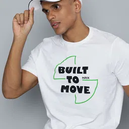 HRX by Hrithik Roshan Men  Typography Printed Pure Cotton T-shirt image 1