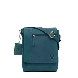 WildHorn Men Blue Sling Leather Messenger Bag-picture-34