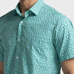 ColorPlus Floral Printed Tailored Fit Organic Cotton Casual Shirt image 5