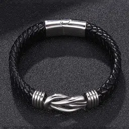 Fashion Frill Leather Silver-Plated Wraparound Bracelet image 4