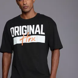 HRX by Hrithik Roshan Men Typography Printed Pure Cotton Oversized T-shirt-picture-42