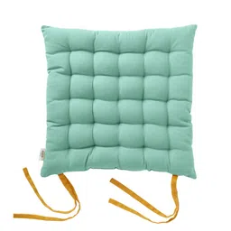 Encasa Homes Green & Mustard Yellow 4 Pieces Cotton Chair Pads-picture-17