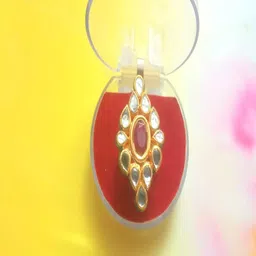 Runjhun Gold-Plated Maroon Kundan-Studded Adjustable Finger Ring-image-5