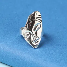 DressBerry Silver Toned Silver Plated Designer Finger Ring-image-3