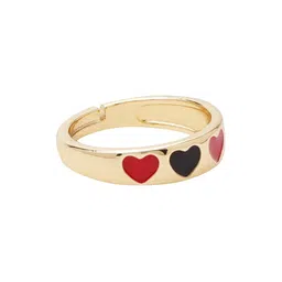 JOKER & WITCH Gold-Toned & Red Heart Finger Ring image 4