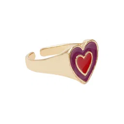 JOKER & WITCH Gold-Toned & Red Stone-Studded Finger Ring image 4