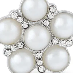 AMI Silver-Plated & Pearl-Studded Finger Ring image 5