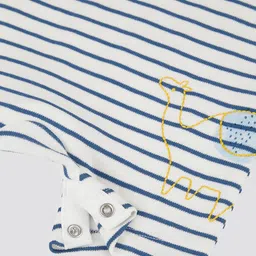 mothercare Infants Pack Of 2 Striped Cotton Rompers image 3