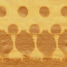 Saree mall Mustard Yellow & Golden Woven Design Saree image 3