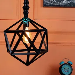 MFD HOME FURNISHING Black Iron Contemporary Ceiling Lamp image 3