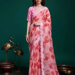 Mitera Floral Beads and Stones Organza Saree-image-95