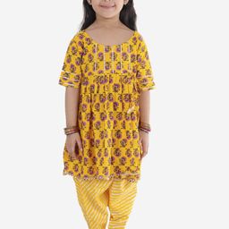Superminis Girls Floral Printed Pure Cotton Gotta Patti Kurta With Salwar-picture-8