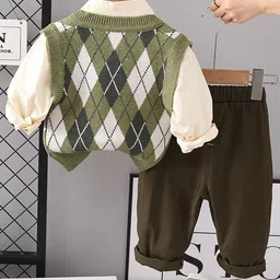 INCLUD Boys Printed Sweater With Shirt & Trousers image 2