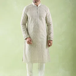 Arihant Rai Sinha Men Floral Embroidered Regular Kurta with Churidar image 2