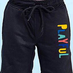 NUSYL Boys Mid-Rise Typography Printed Casual Cotton Shorts-picture-41