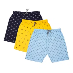 BAESD Boys Pack Of 3 Geometric Printed Pure Cotton Shorts-picture-21