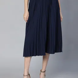 Oxolloxo Pleated & Elasticated Midi Skirt-picture-34