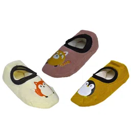 BAESD Infants Pack Of 3 Printed Anti-Skid Shoe-Liner Socks image 3