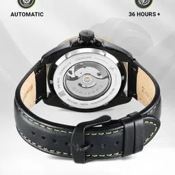 Fastrack Men Stainless Steel Automatic Skeleton Watch with Leather Strap 3297KL01 image 5