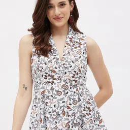 Kibo Floral Print Crepe Top-picture-50