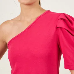 RARE One Shoulder Puff Sleeves Top image 2