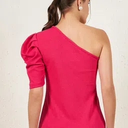 RARE One Shoulder Puff Sleeves Top image 4