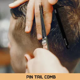 VEGA PROFESSIONAL VPVCC-06 Carbon Anti-Static Pin Tail Wide Teeth Comb - Black Line image 3