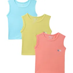 MiArcus Kids Pack Of 3 Solid Cotton Innerwear Vest image 1